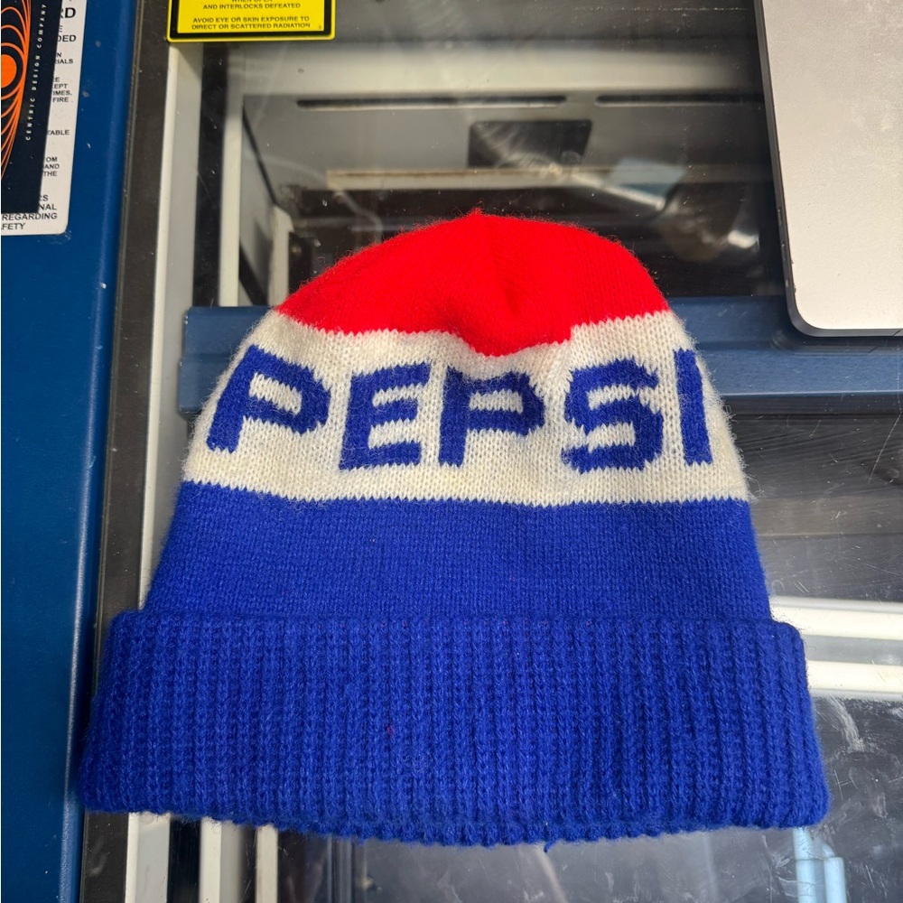 Pepsi vintage wool Beanie - Red, White, and Blue